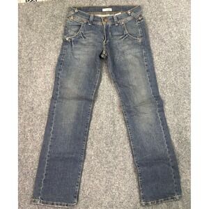 Levis 513 Boy Cut Jeans Womens Low Rise Slim Straight Dark Wash 9L
